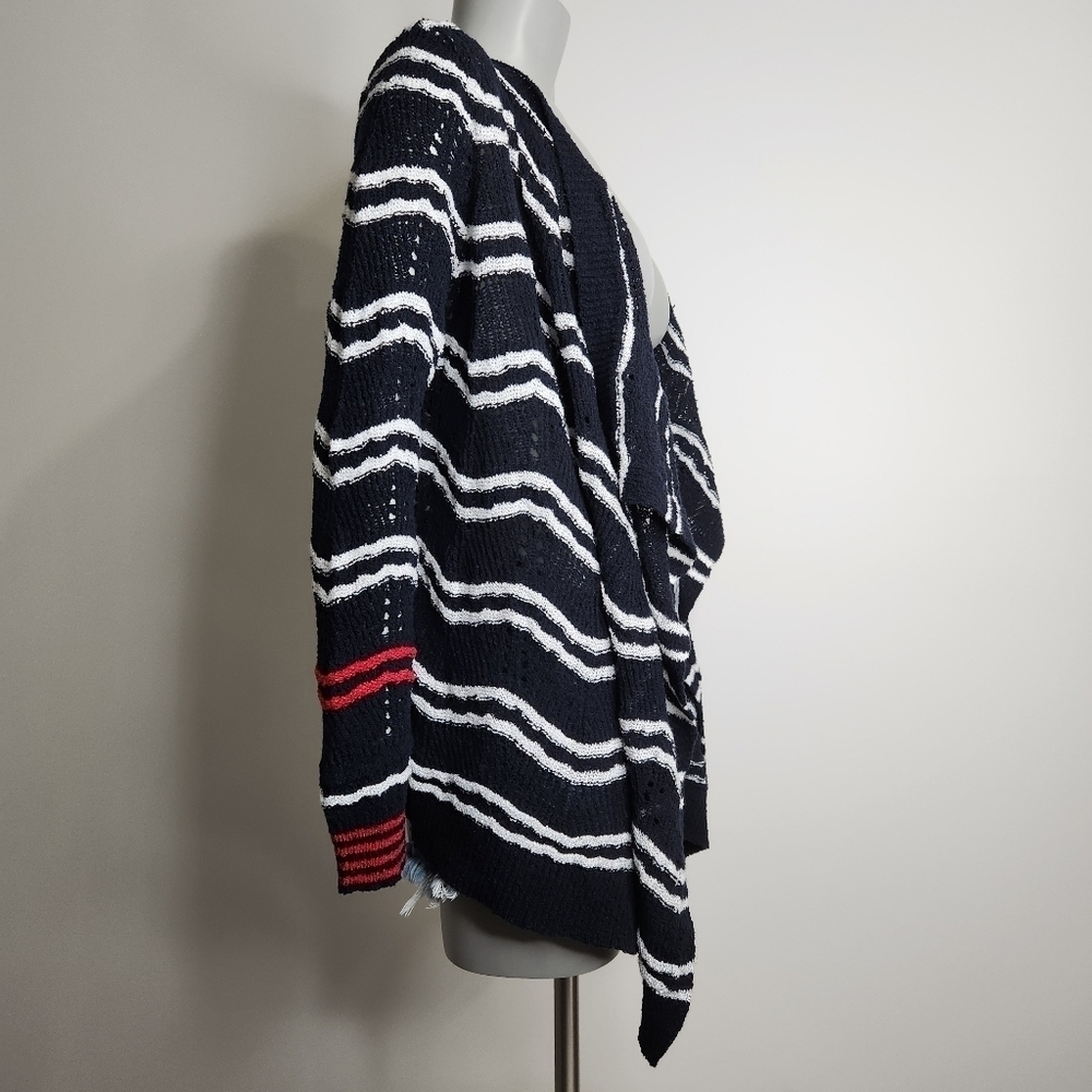 NEW! Desigual Cashel Navy Open Front Waterfall Cardigan Size S NWOT - Picture 7 of 14